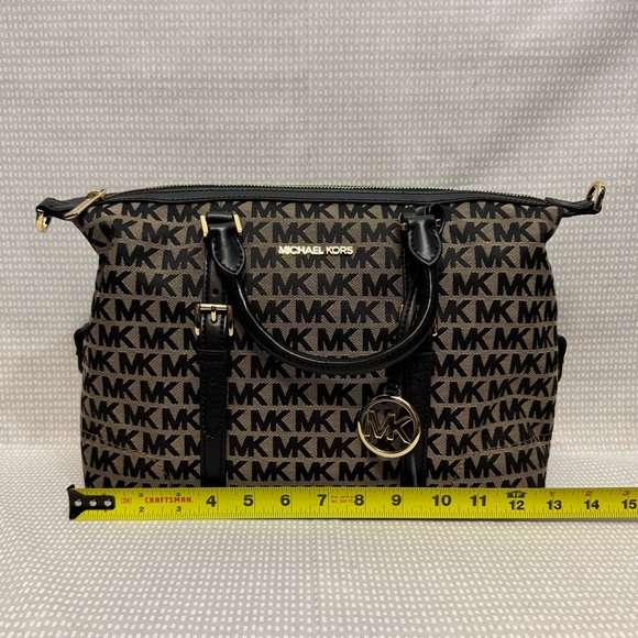 Michael Kors Logo Woven Satchel - Picture 7 of 12